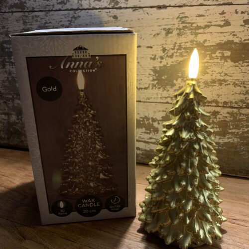 Anna’s Collection – B.O.T. 3D Wick Gold Christmas Tree Wax 9,5X20 cm