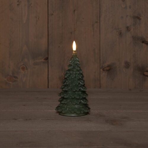 Anna’s Collection – B.O.T. 3D flame Jade Green Christmas Tree Wax 9,5X20 cm.